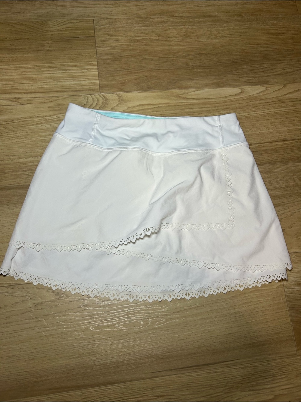 Ivivva White Skort with Mint Zipper Detail